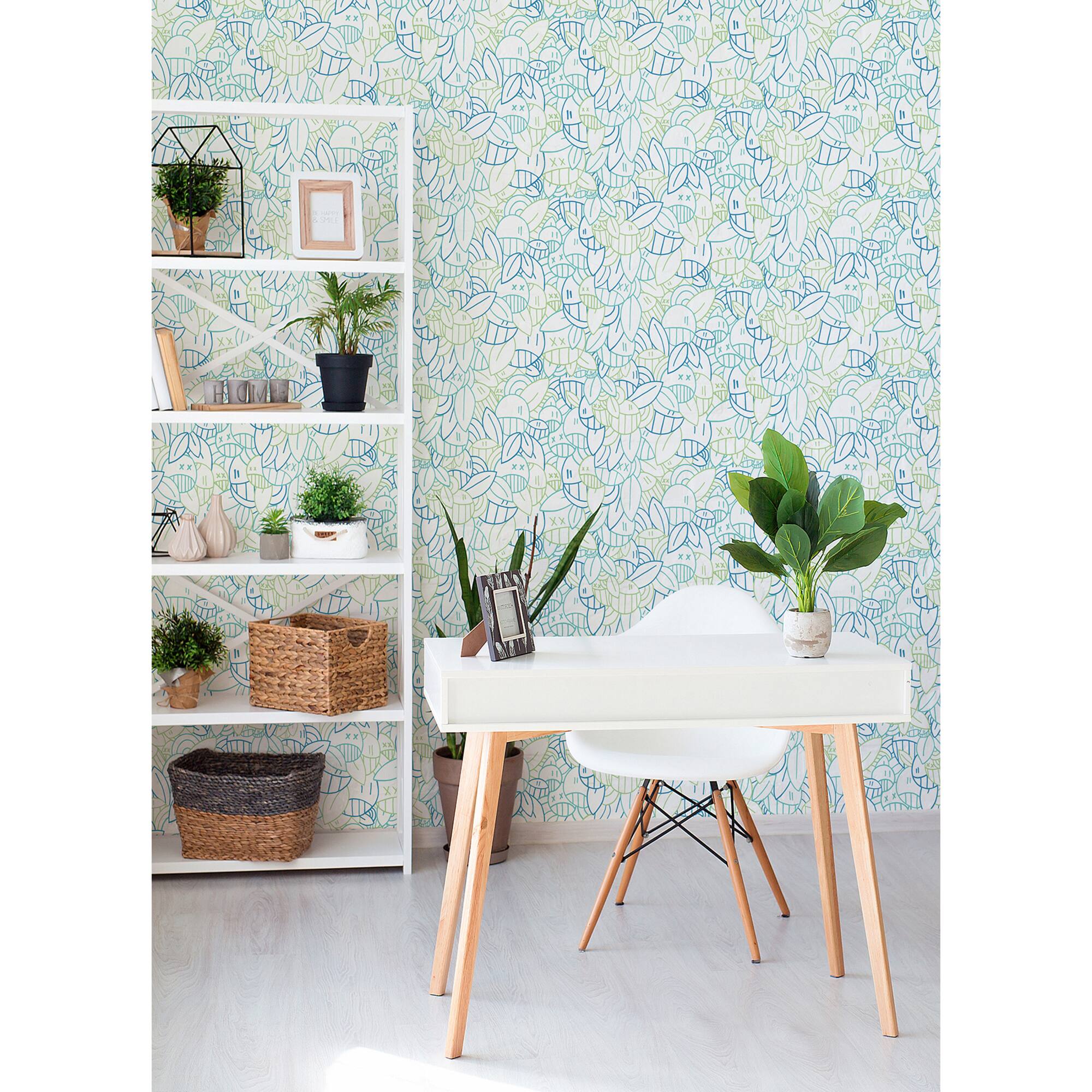 Arm of Casso Cool Floral Sequence Peel & Stick Wallpaper